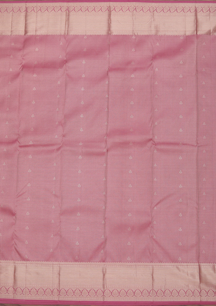 Onion Pink Zariwork Pure Silk Saree