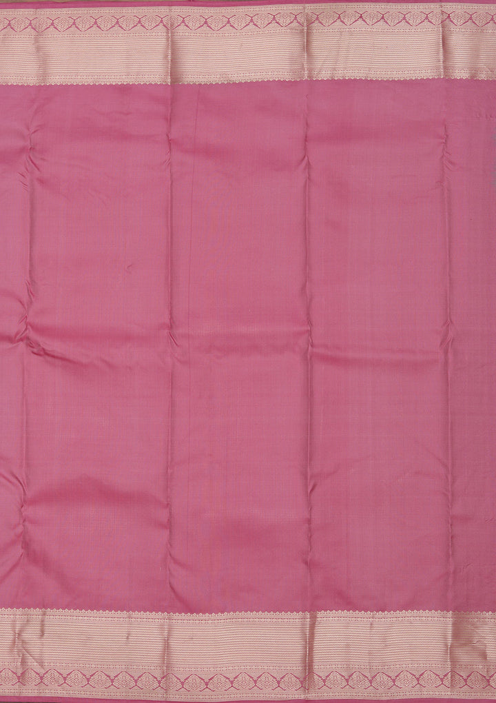 Onion Pink Zariwork Pure Silk Saree