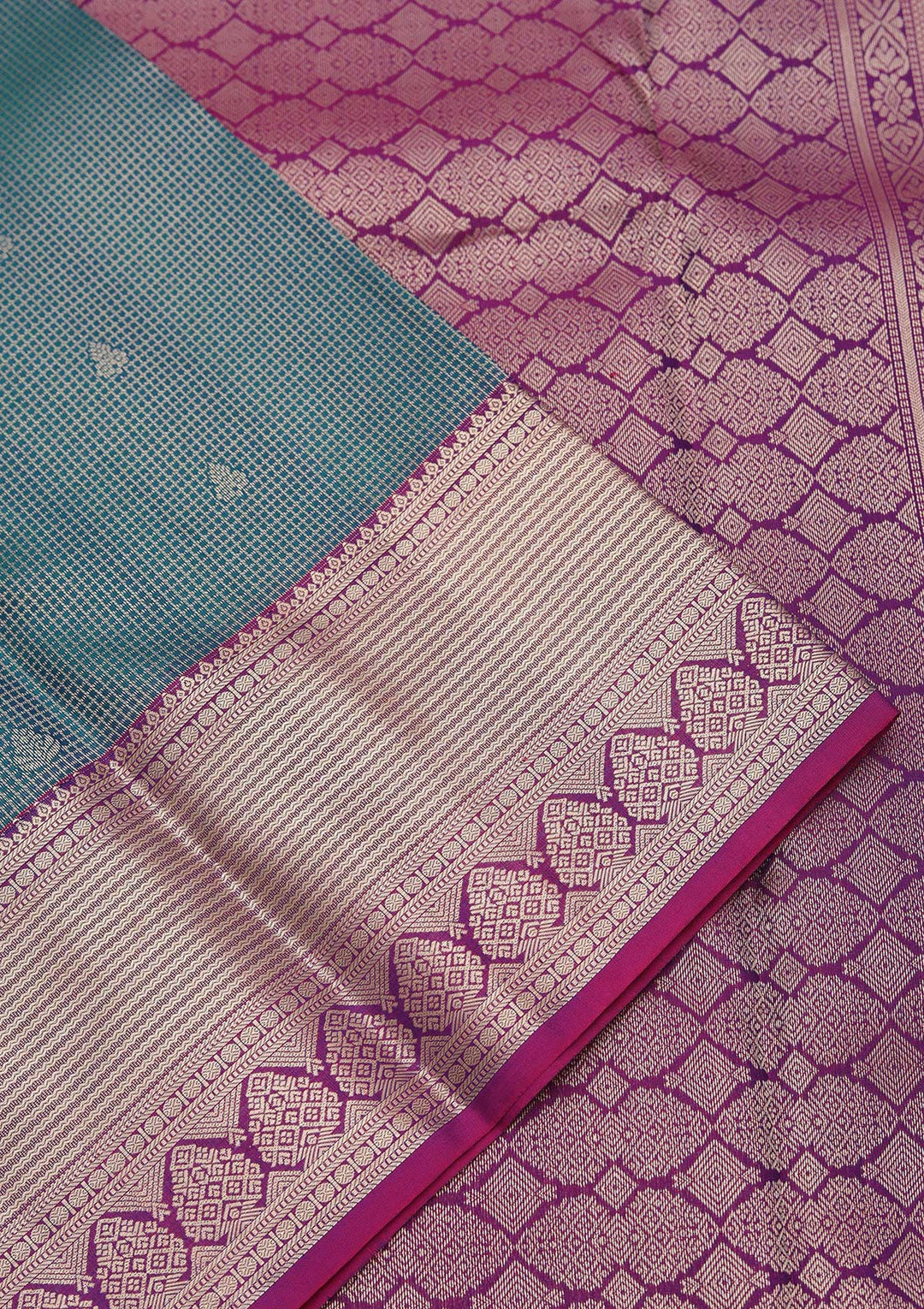 Peacock Blue Zariwork Pure Silk Saree