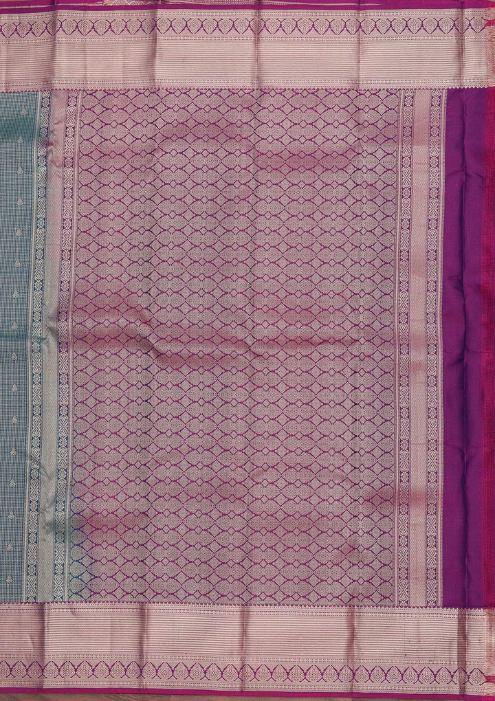 Peacock Blue Zariwork Pure Silk Saree