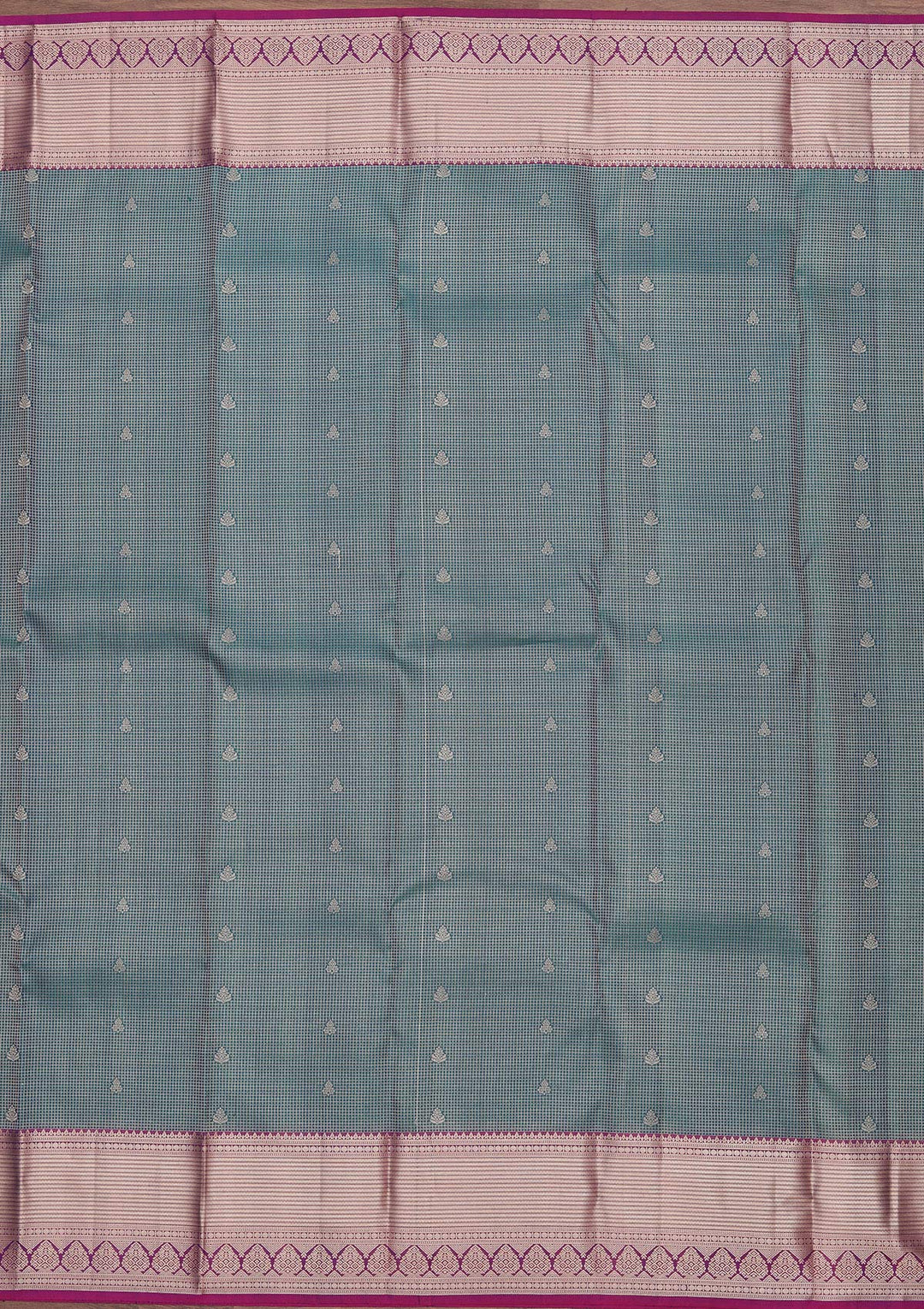 Peacock Blue Zariwork Pure Silk Saree