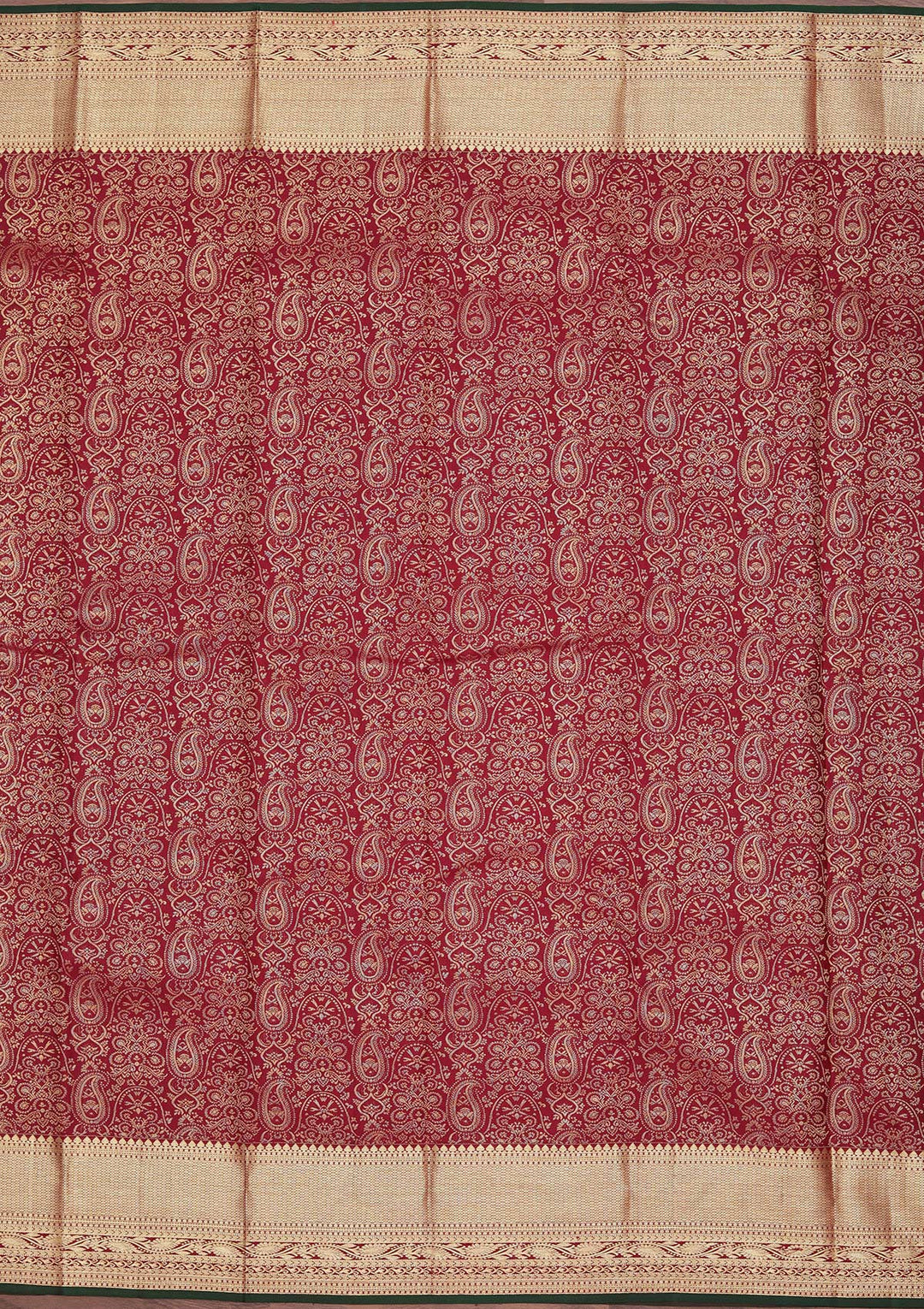 Brown Pure Silk Jaal Zariwork Saree With Matching Blouse Piece