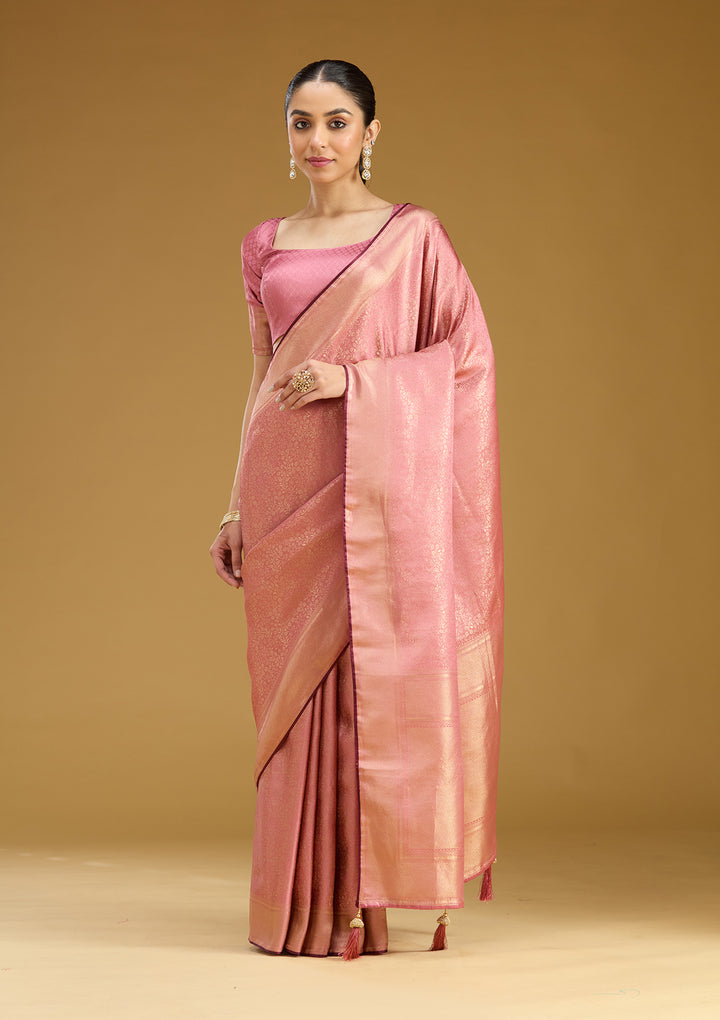 Lavender Zariwork Silk Saree