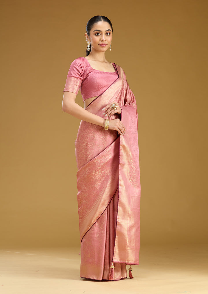 Lavender Zariwork Silk Saree