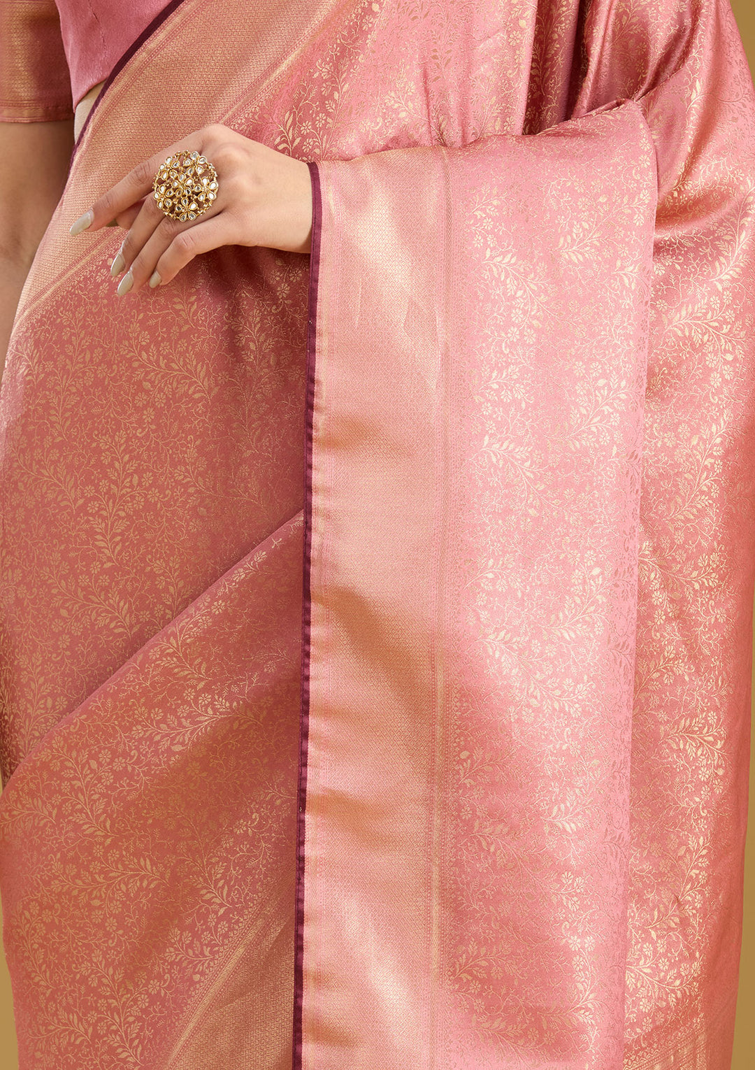 Lavender Zariwork Silk Saree