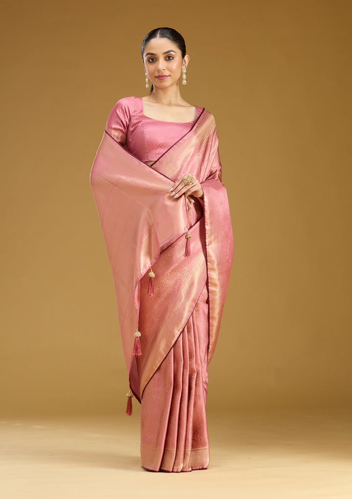 Lavender Zariwork Silk Saree