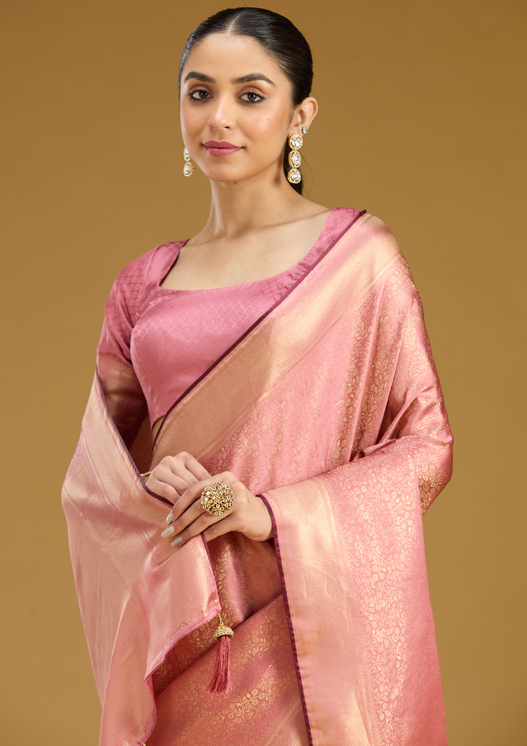 Lavender Zariwork Silk Saree