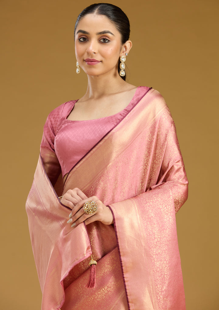 Lavender Zariwork Silk Saree