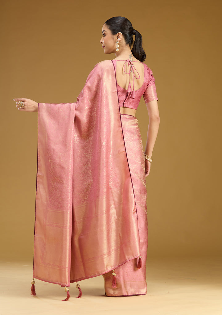 Lavender Zariwork Silk Saree