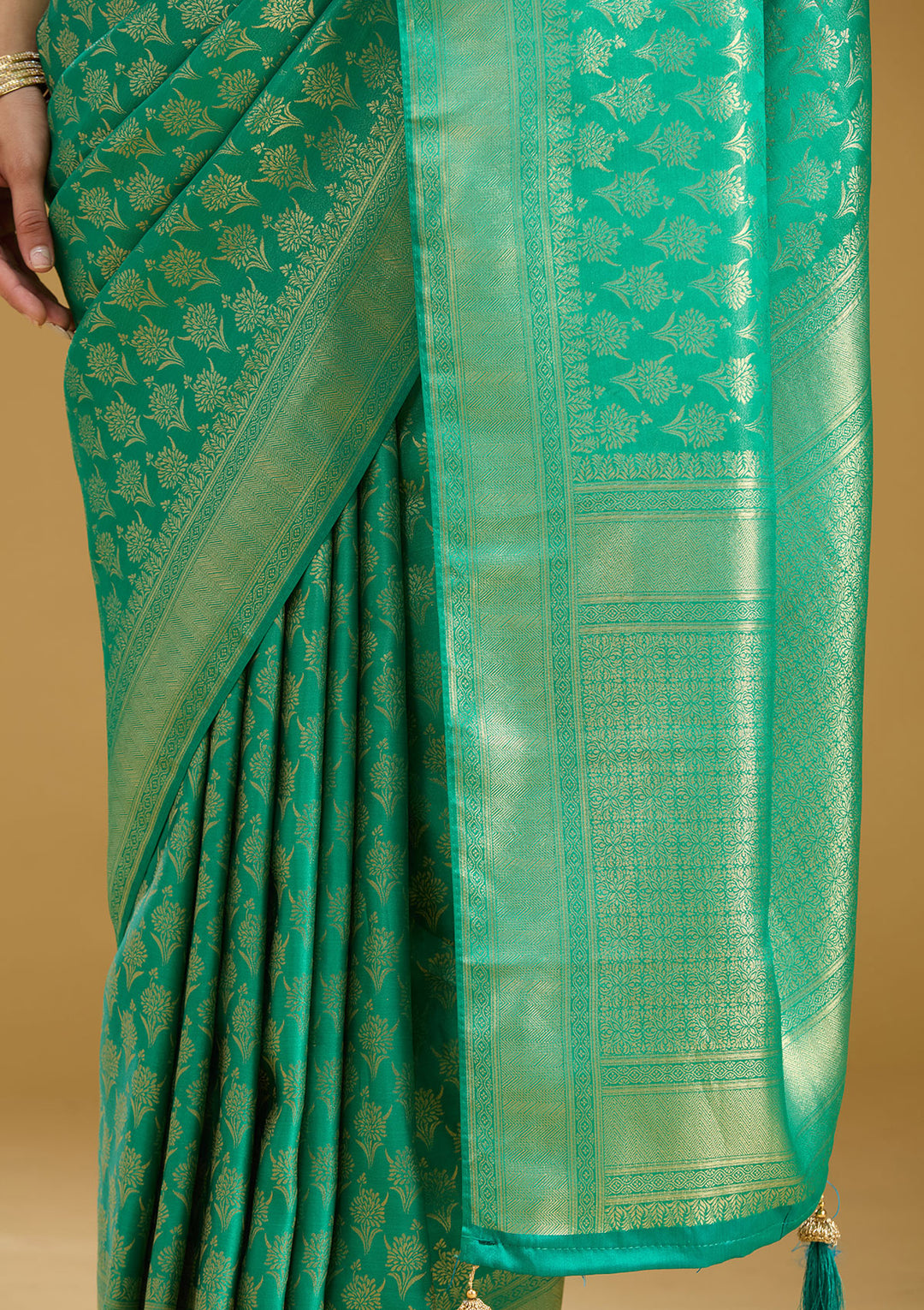 Green Zariwork (Gold) Silk Saree