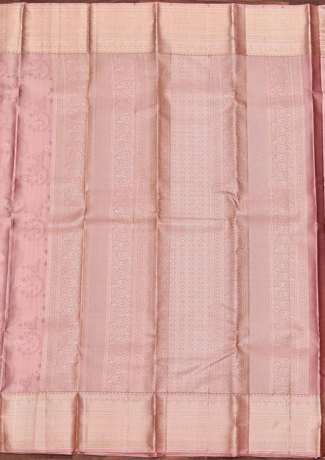 Mauve Pure Silk Jaal Zariwork Saree With Matching Blouse Piece
