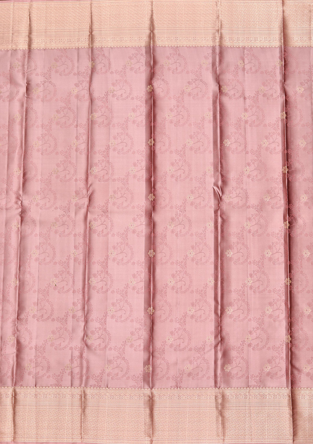 Mauve Pure Silk Jaal Zariwork Saree With Matching Blouse Piece