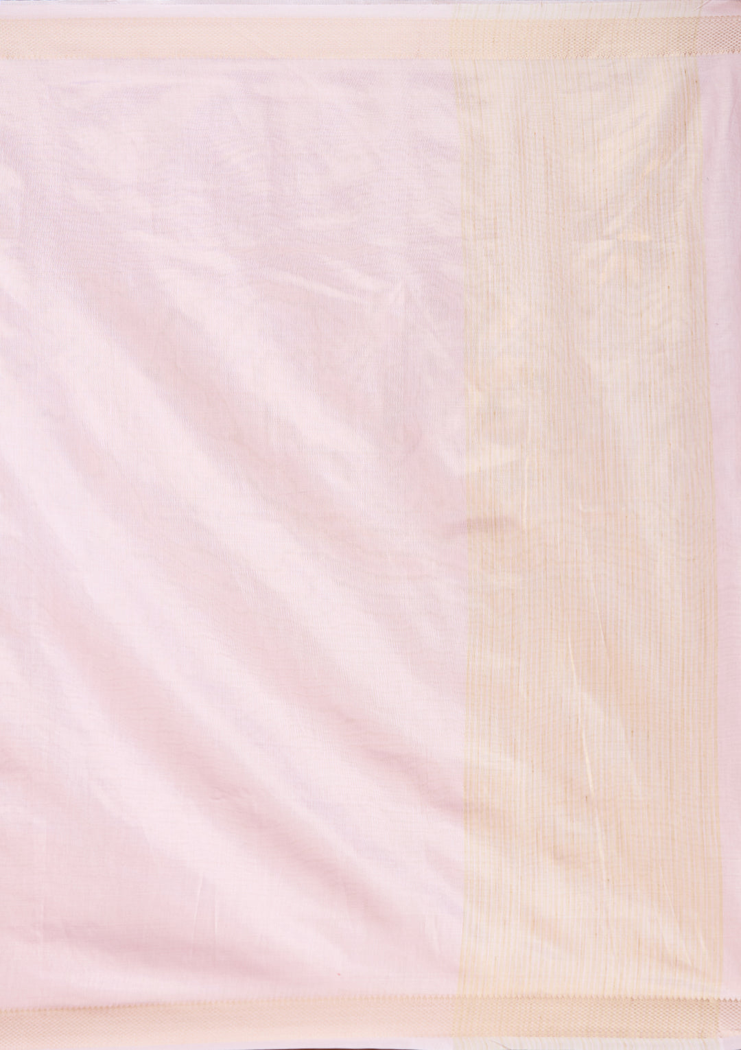Baby Pink Silk Plain Gold Zariwork Saree With Matching Blouse Piece