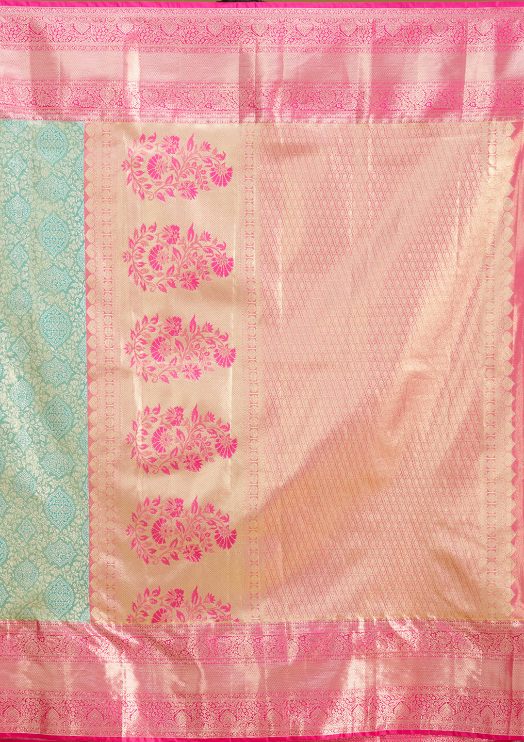 Mehendi Silk Jaal Gold Zariwork Saree With Matching Blouse Piece