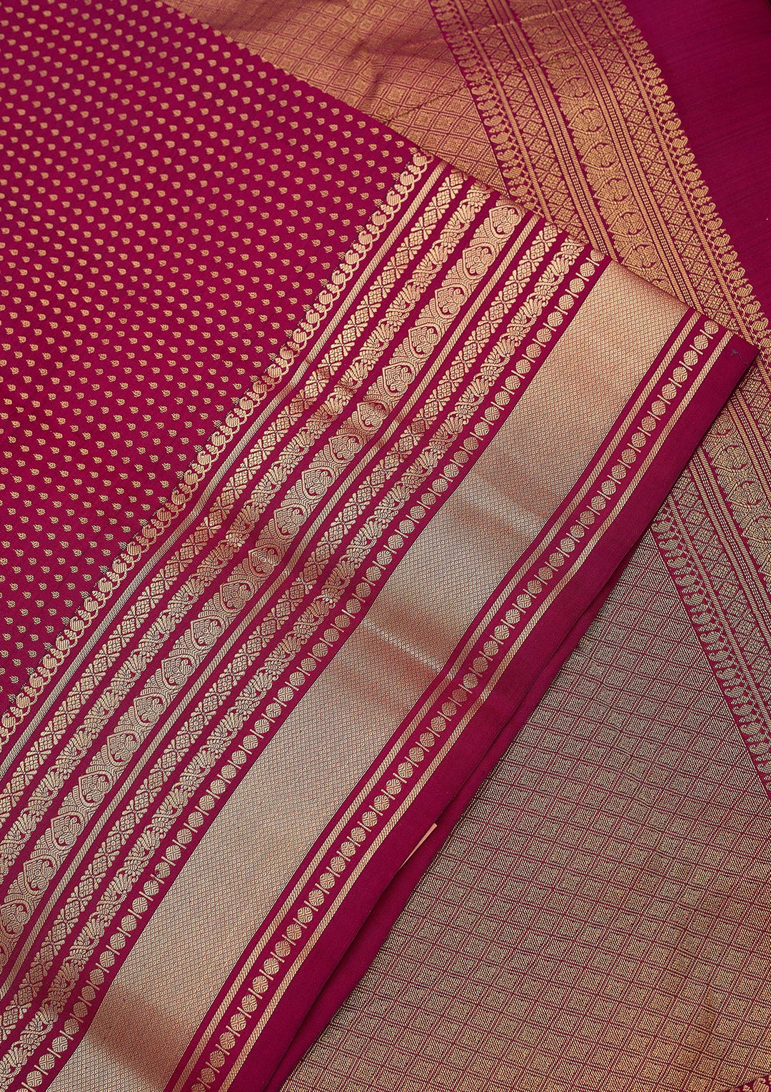 Wine Zariwork (Gold) Pure Silk Silk_Saree