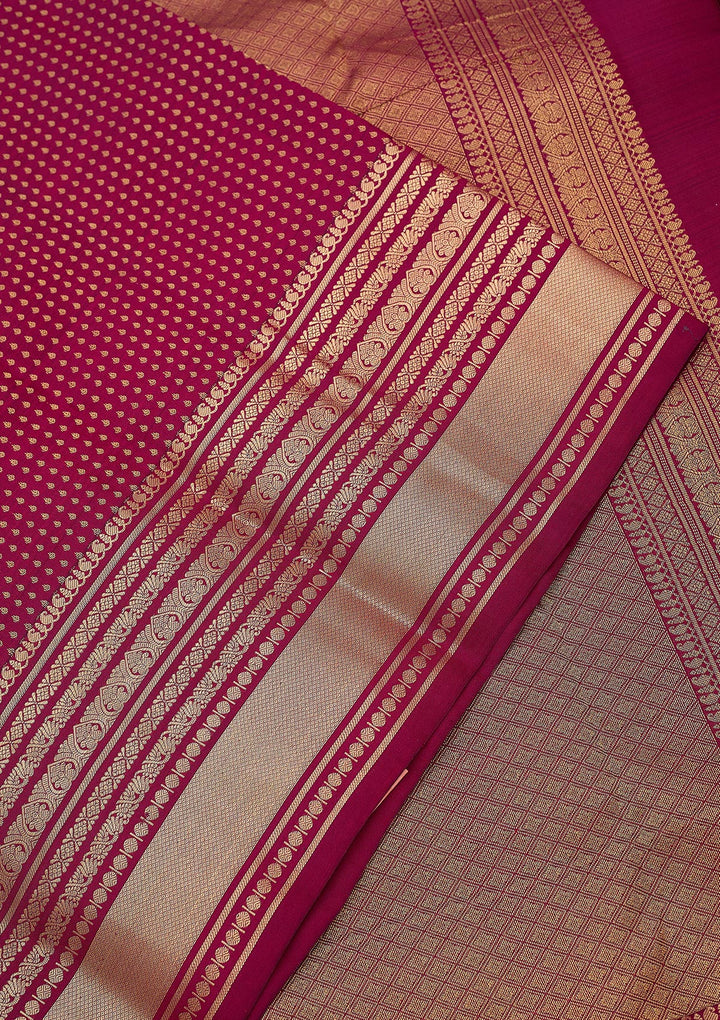 Wine Zariwork (Gold) Pure Silk Silk_Saree