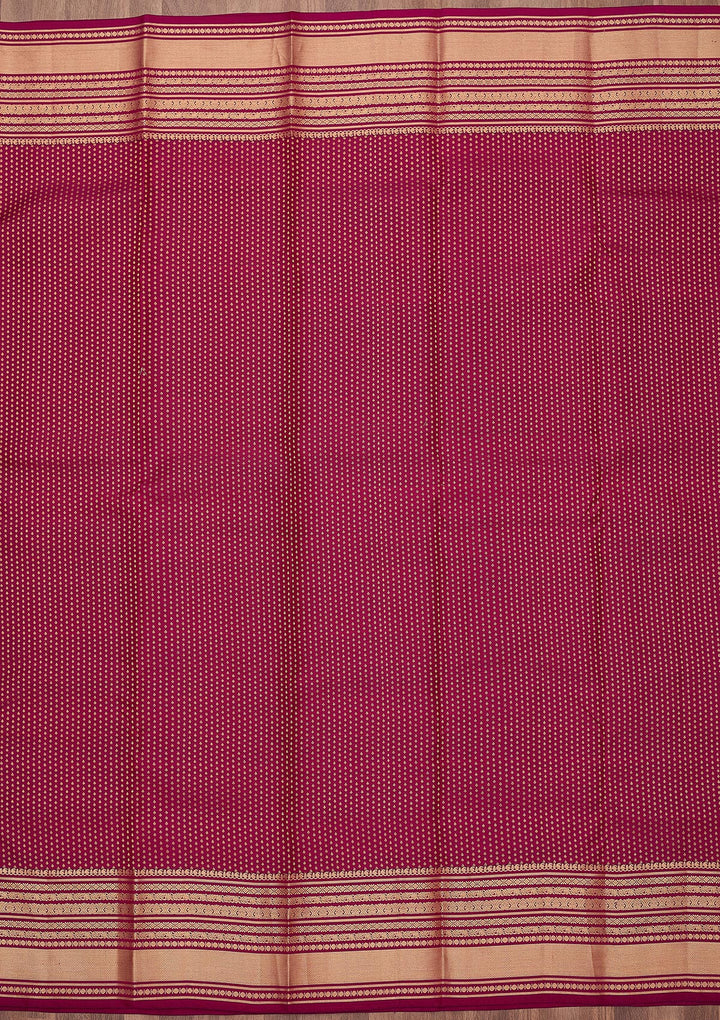Wine Zariwork (Gold) Pure Silk Silk_Saree