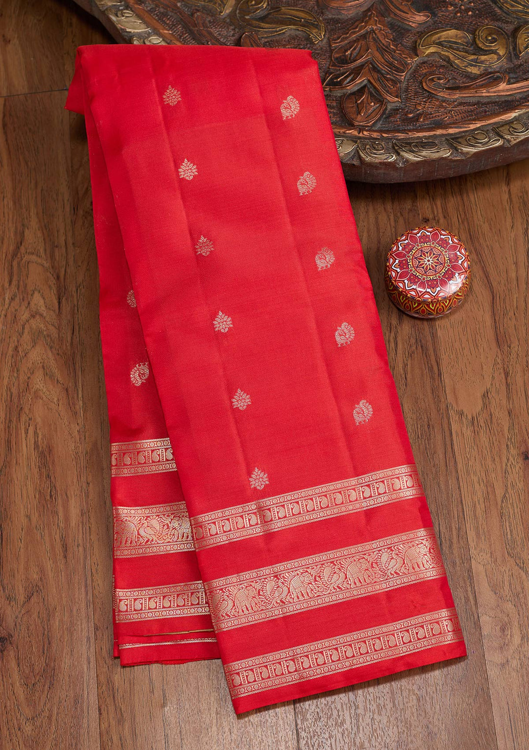 Red Zariwork (Gold) Pure Silk Silk_Saree