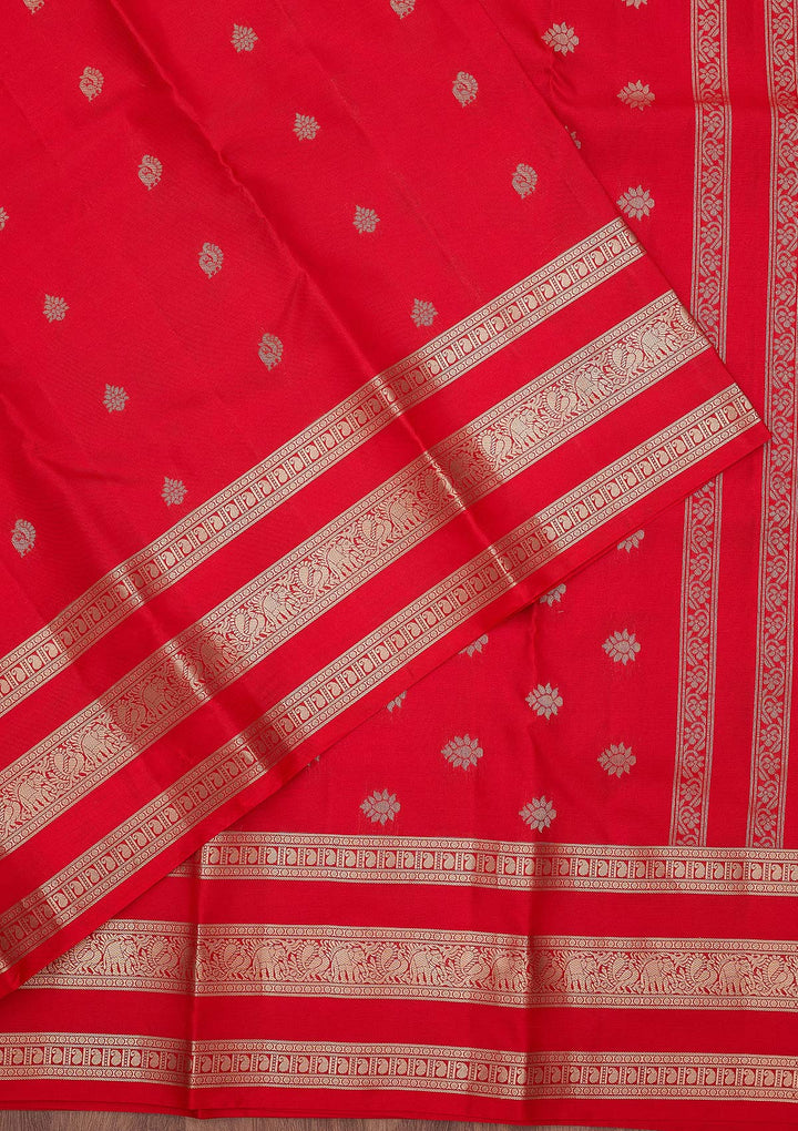 Red Zariwork (Gold) Pure Silk Silk_Saree