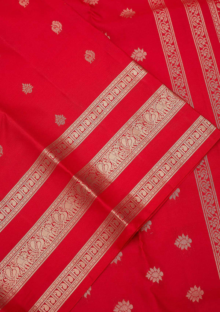 Red Zariwork (Gold) Pure Silk Silk_Saree