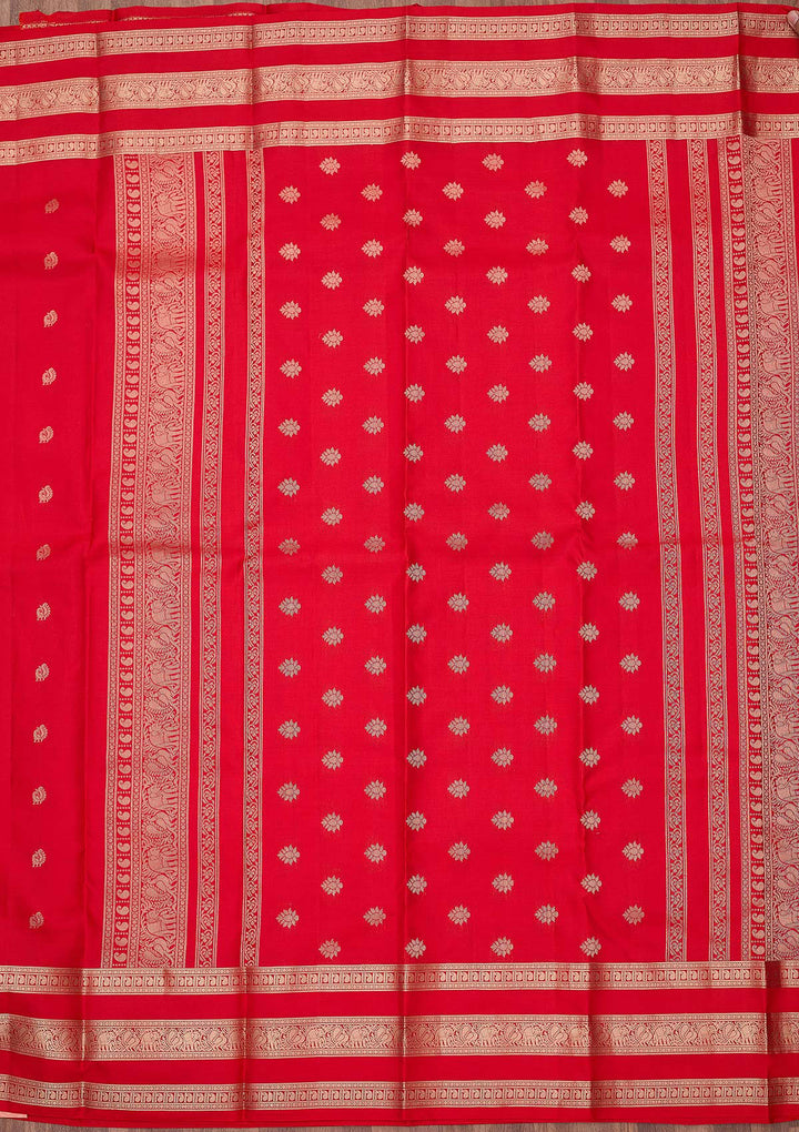 Red Zariwork (Gold) Pure Silk Silk_Saree