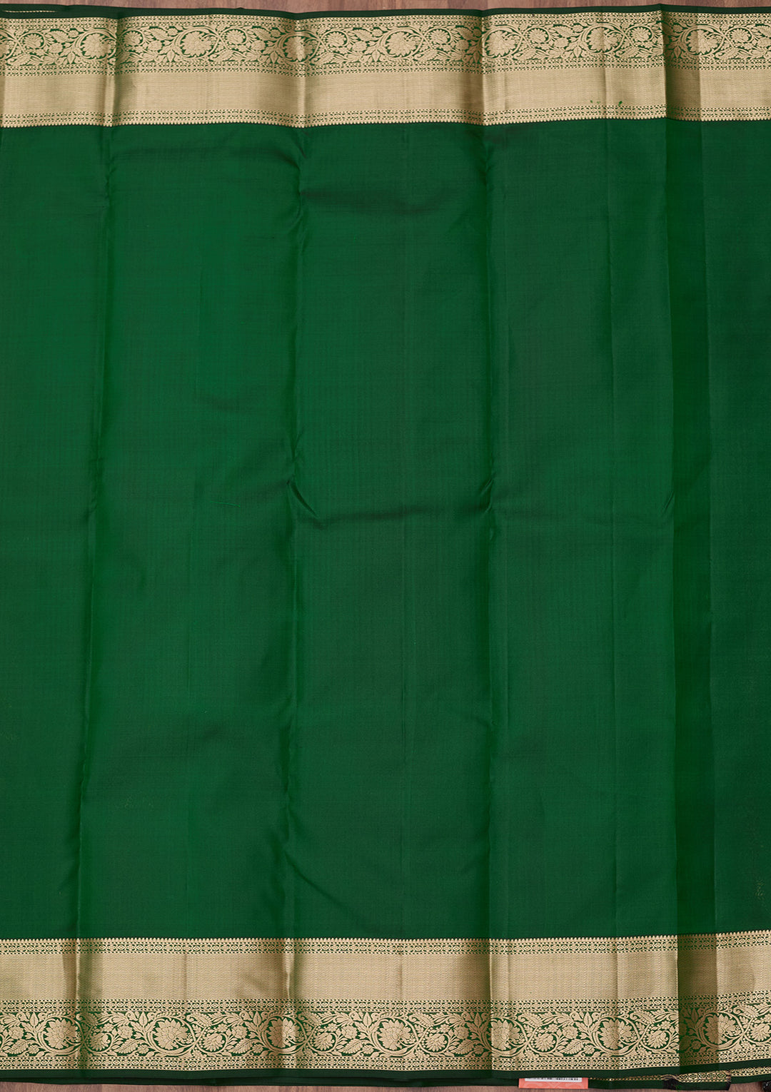 Bottle Green Pure Silk Jaal Silver Zariwork Saree With Matching Blouse Piece