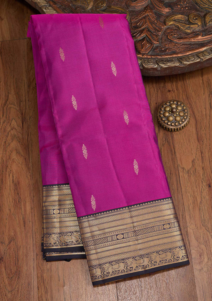 Violet Zariwork (Gold) Silk Silk_Saree