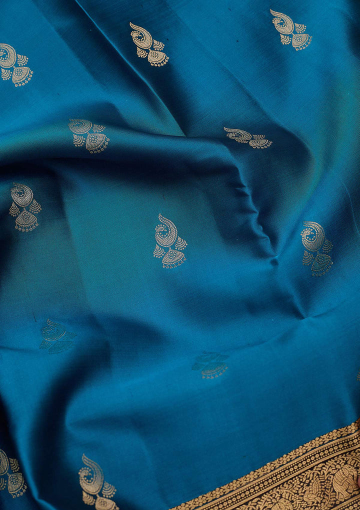 Blue Zariwork (Gold) Silk Silk_Saree
