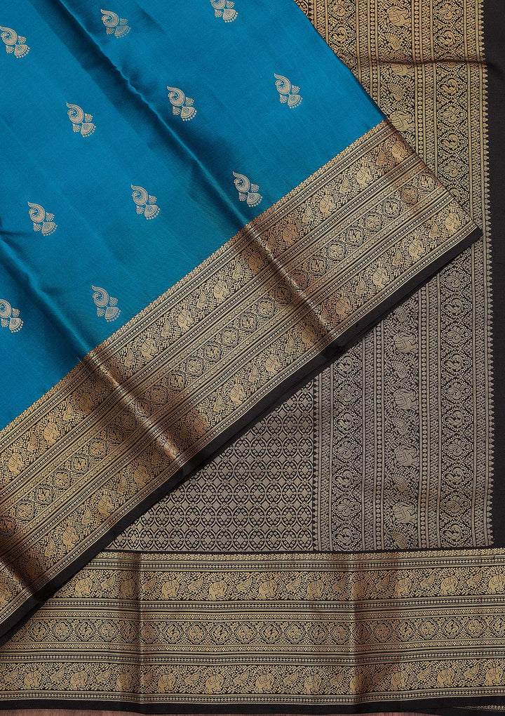 Blue Zariwork (Gold) Silk Silk_Saree