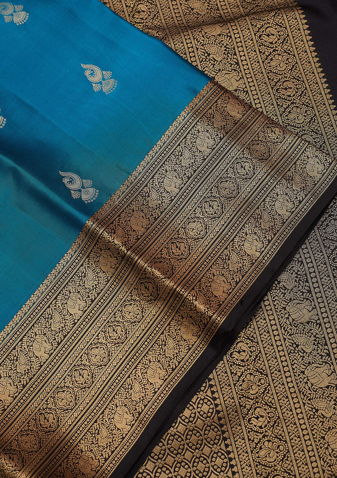 Blue Zariwork (Gold) Silk Silk_Saree