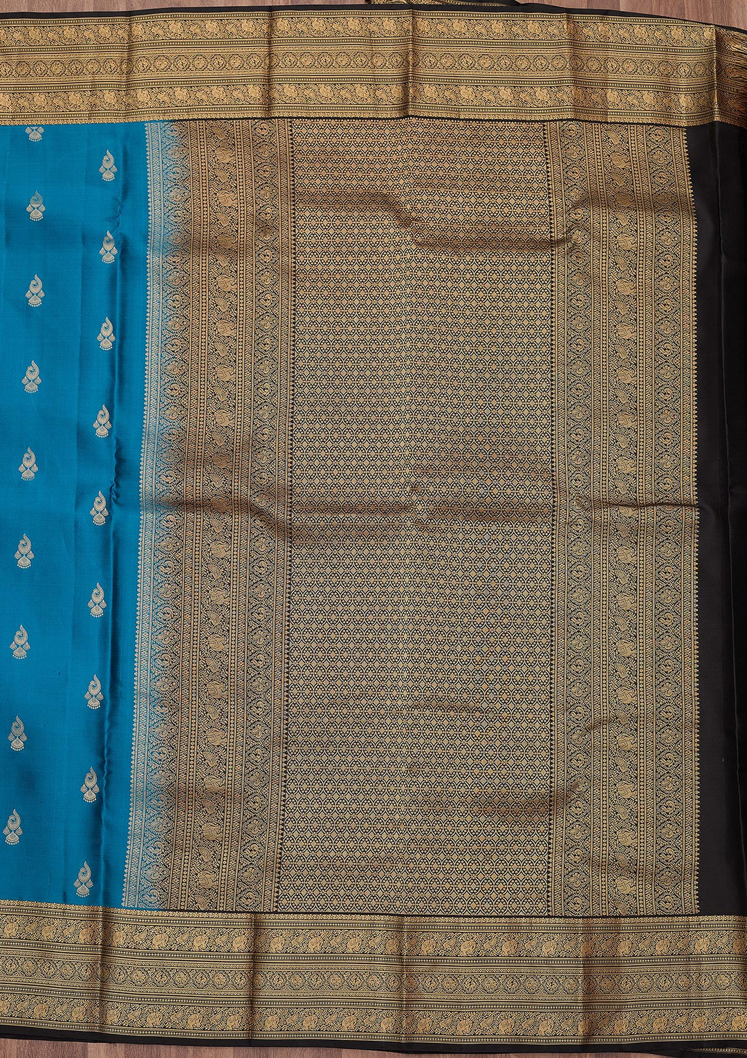 Blue Zariwork (Gold) Silk Silk_Saree
