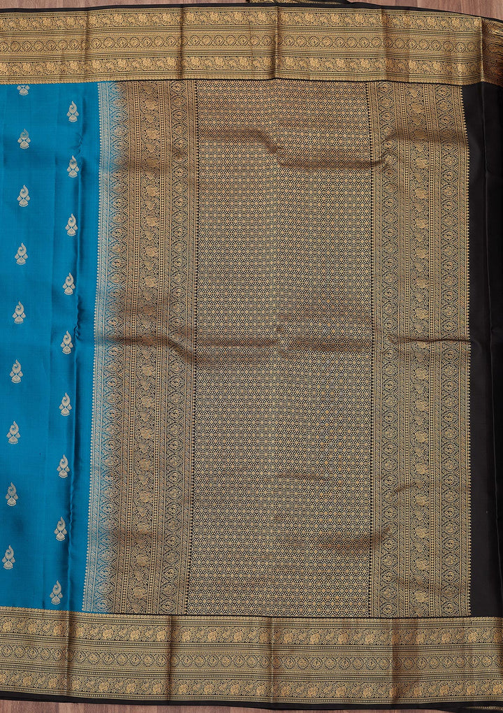 Blue Zariwork (Gold) Silk Silk_Saree