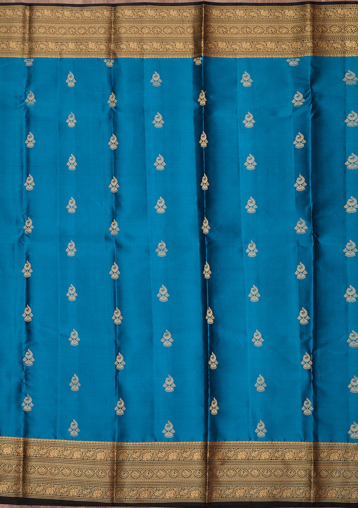 Blue Zariwork (Gold) Silk Silk_Saree