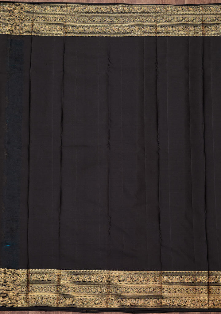Blue Zariwork (Gold) Silk Silk_Saree