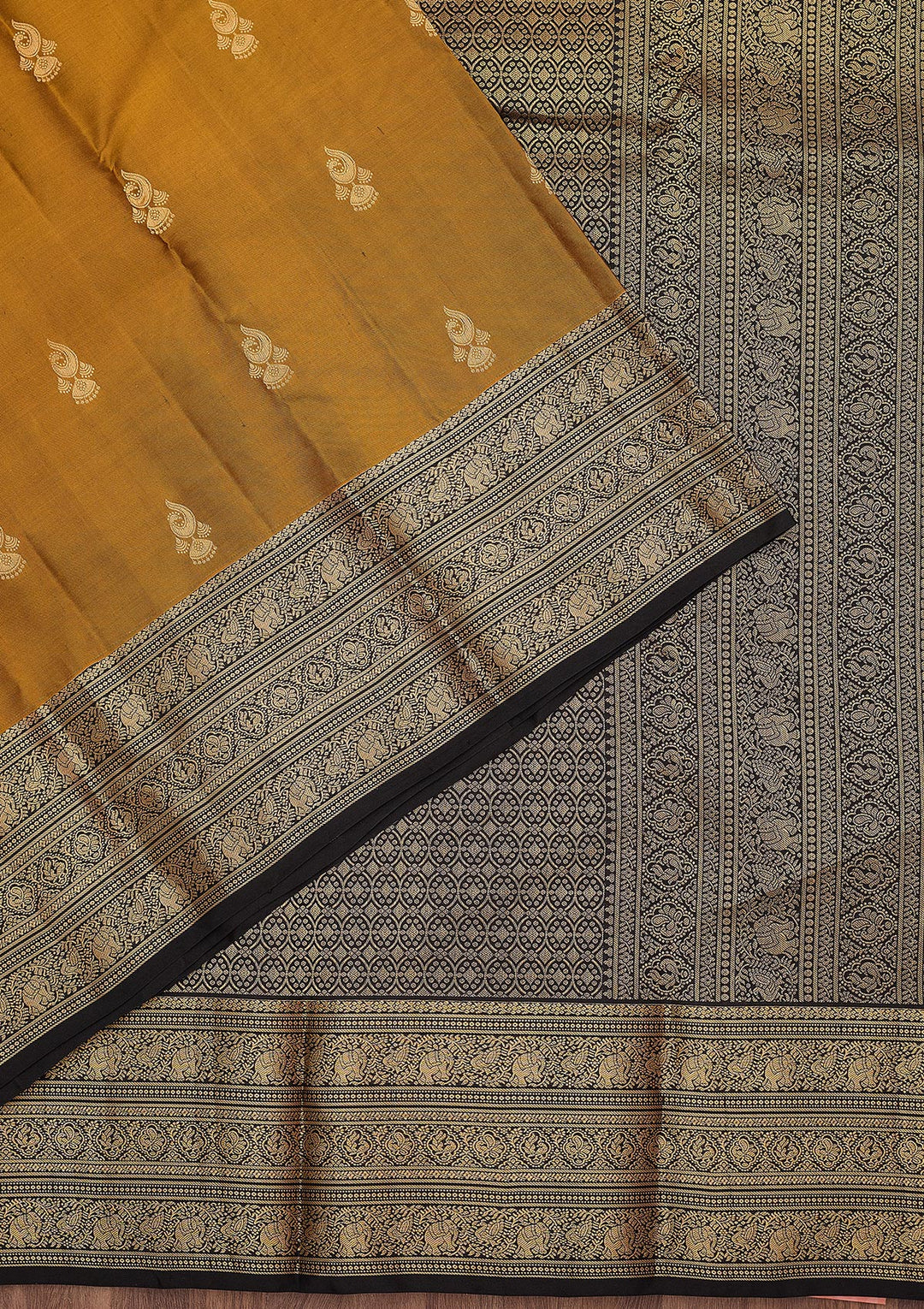 Mustard Zariwork (Gold) Pure Silk Silk_Saree