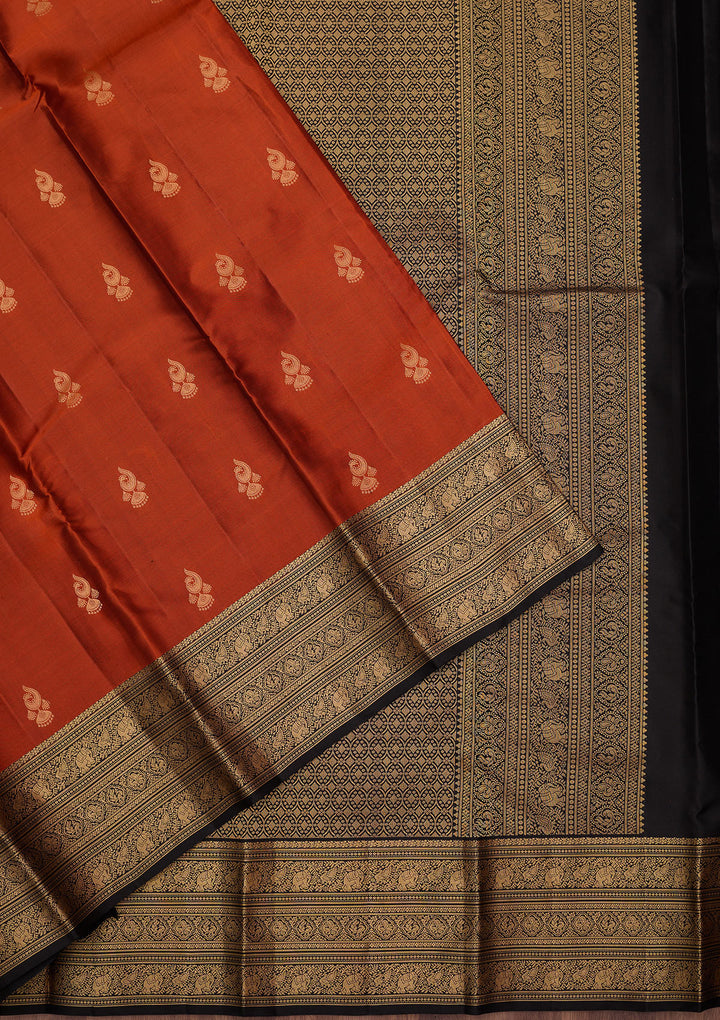 Orange Zariwork (Gold) Pure Silk Silk_Saree