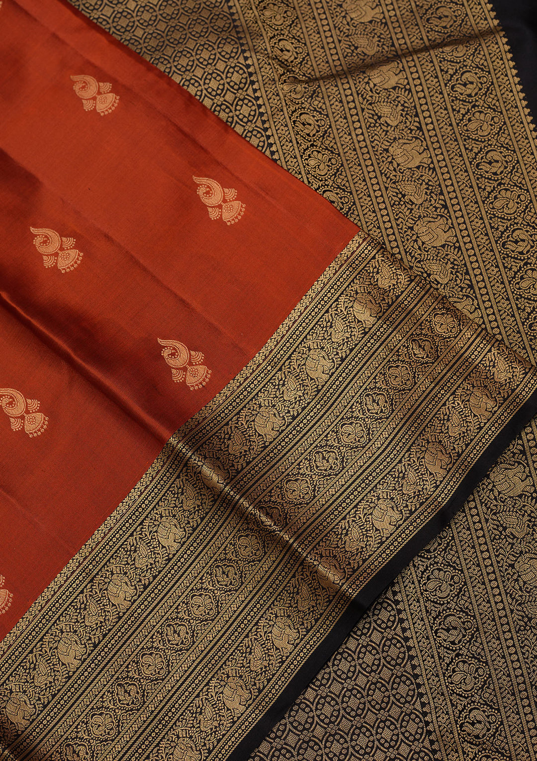 Orange Zariwork (Gold) Pure Silk Silk_Saree