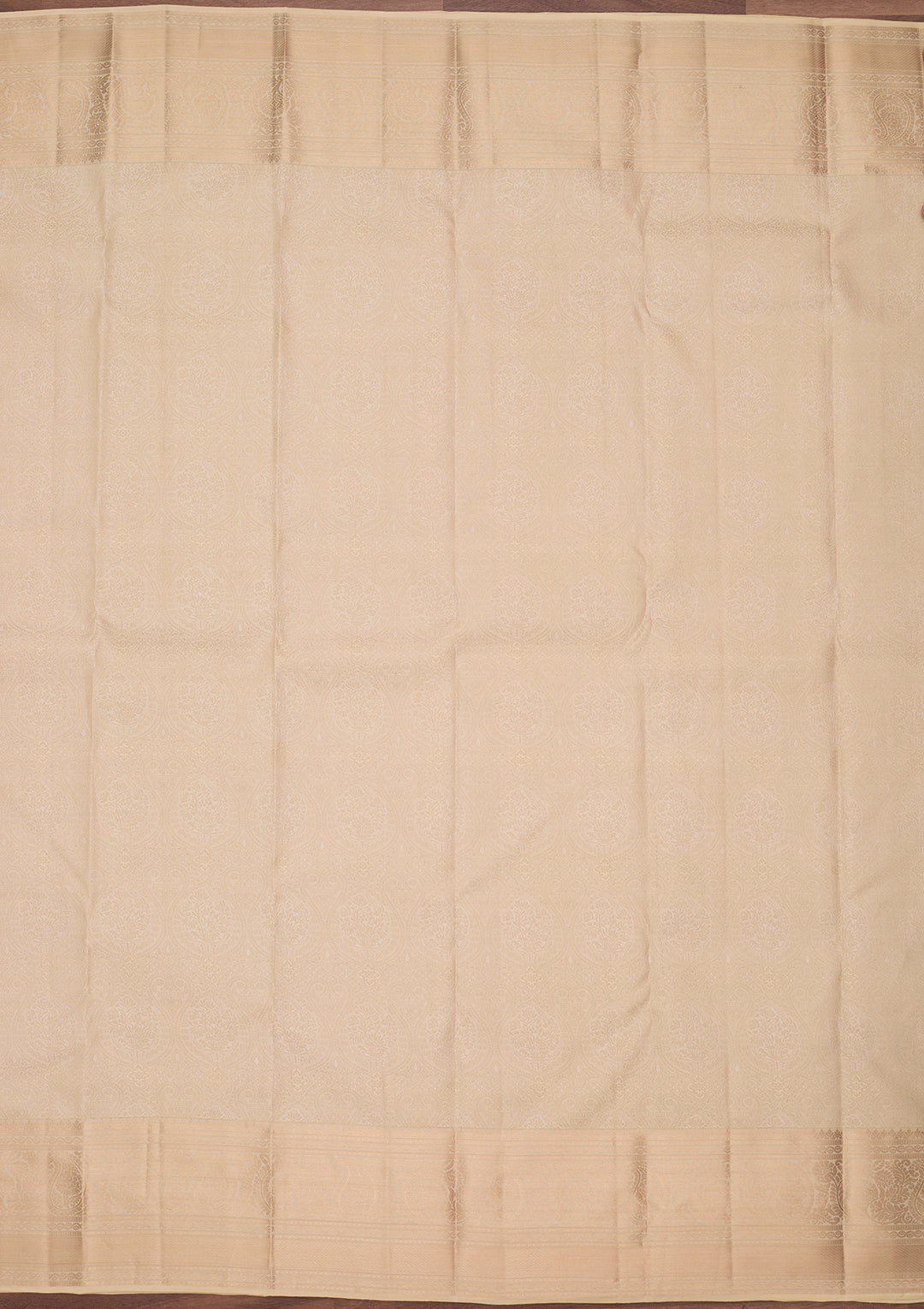 Cream Silk Jaal Silver Zariwork Saree With Matching Blouse Piece