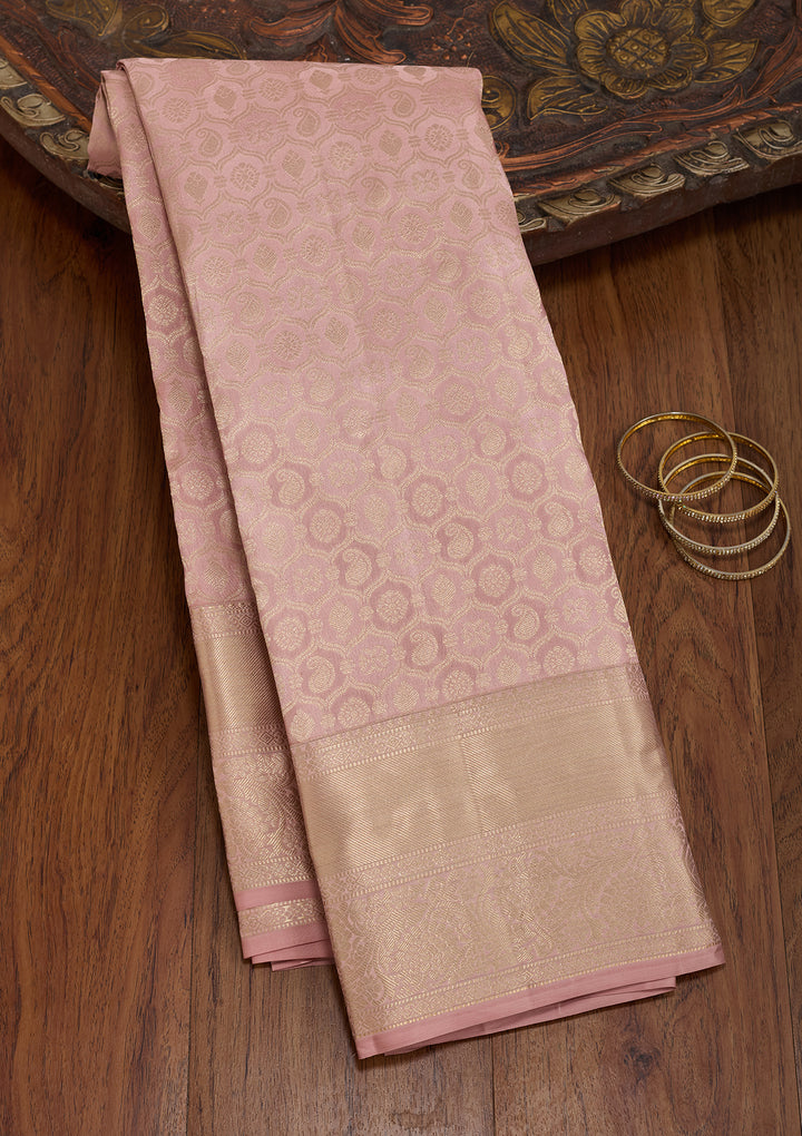 Baby Pink Kanjivaram Pure Silk Saree