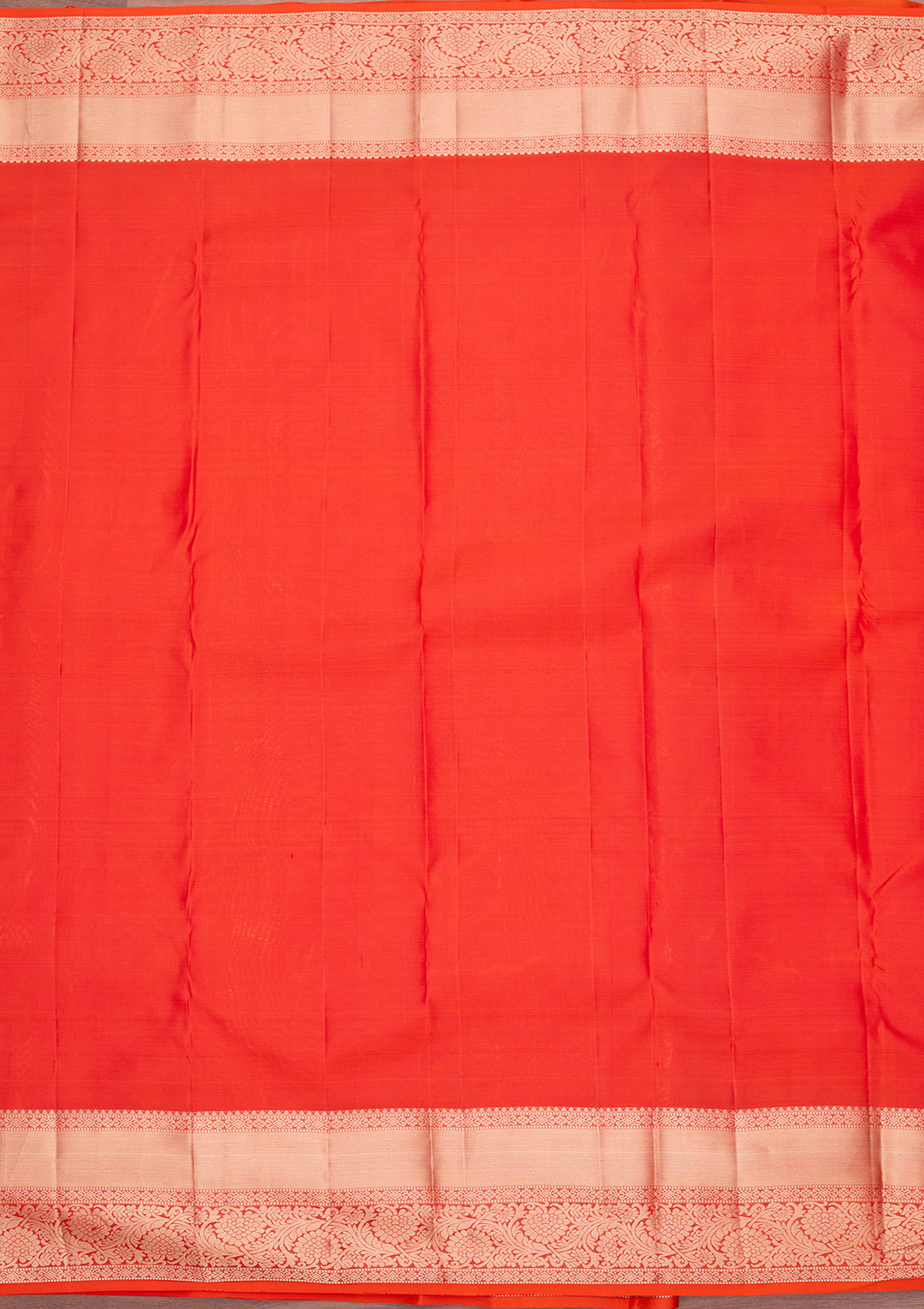 Orange Silk Jaal Silver Zariwork Saree With Matching Blouse Piece