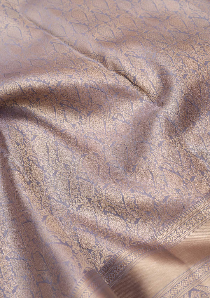 Grey Zariwork (Silver) Silk Silk_Saree