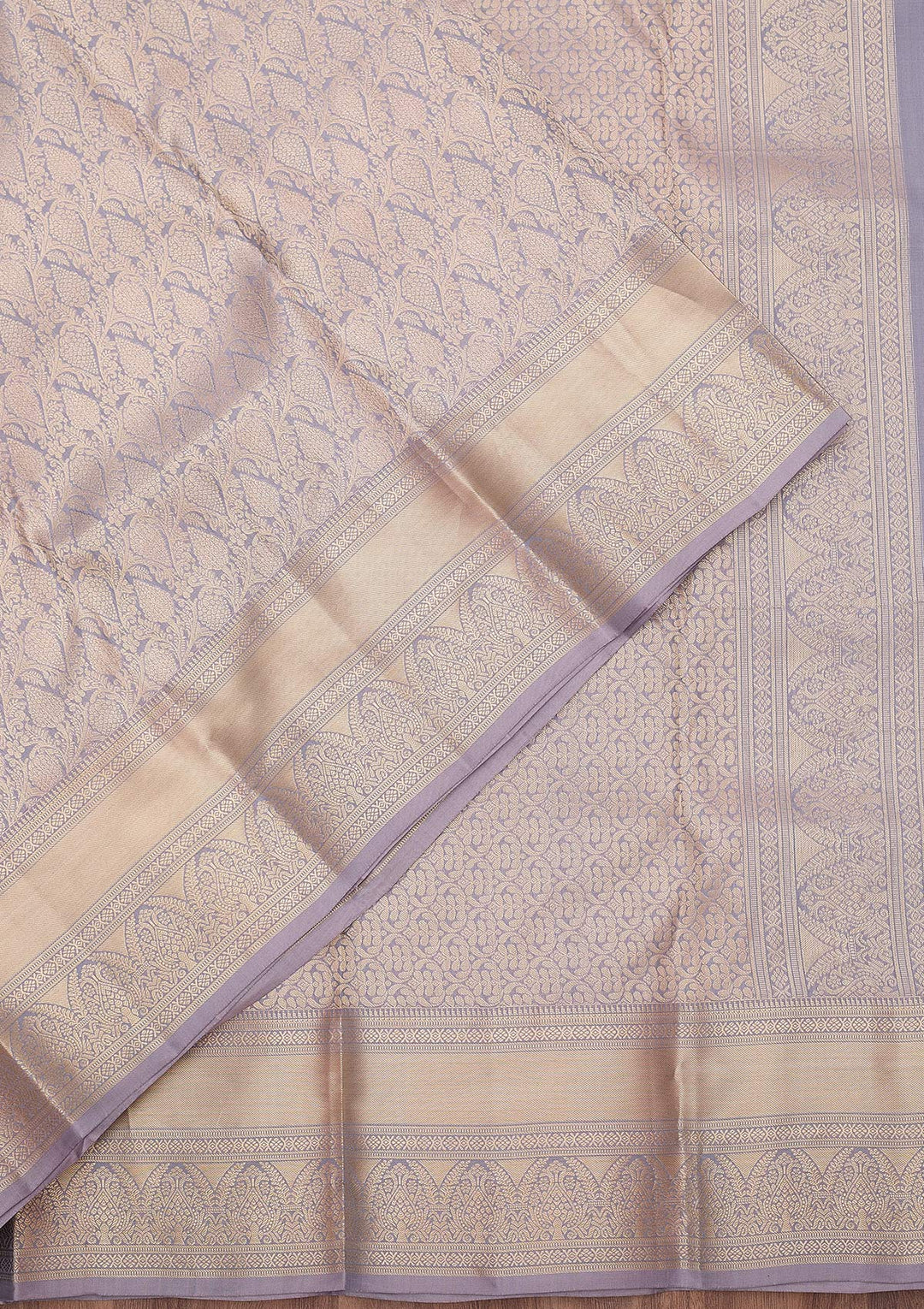 Grey Zariwork (Silver) Silk Silk_Saree