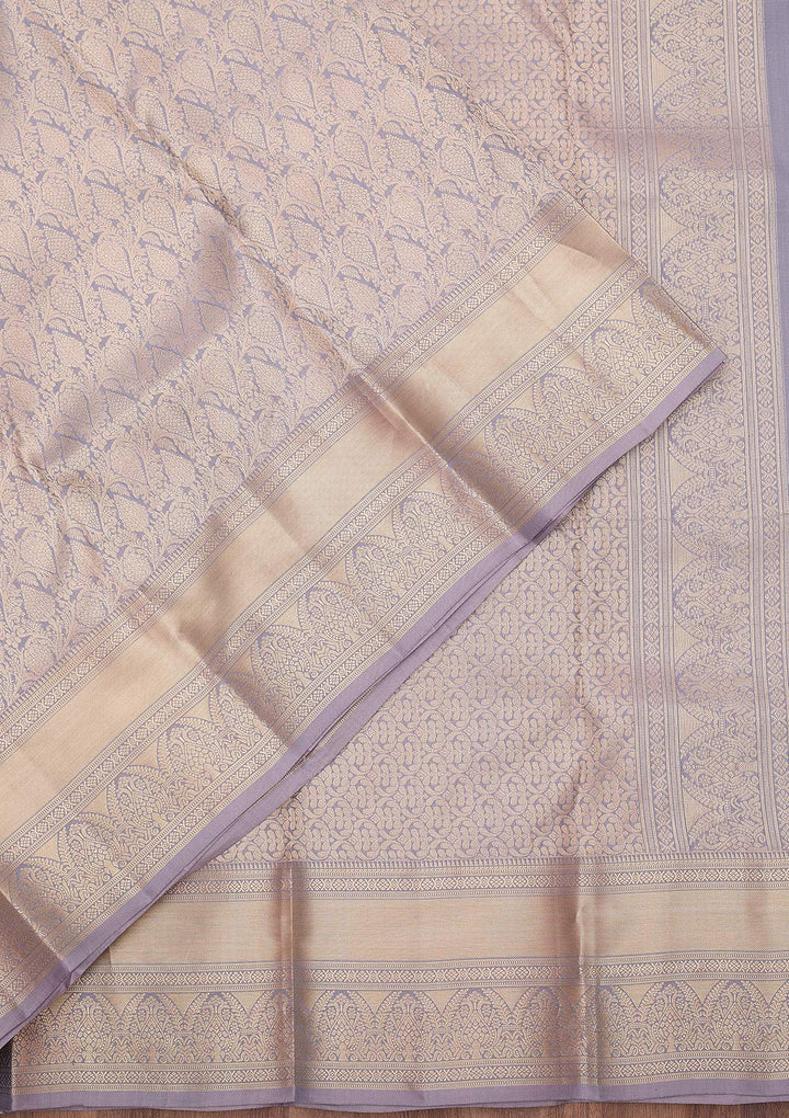 Grey Zariwork (Silver) Silk Silk_Saree