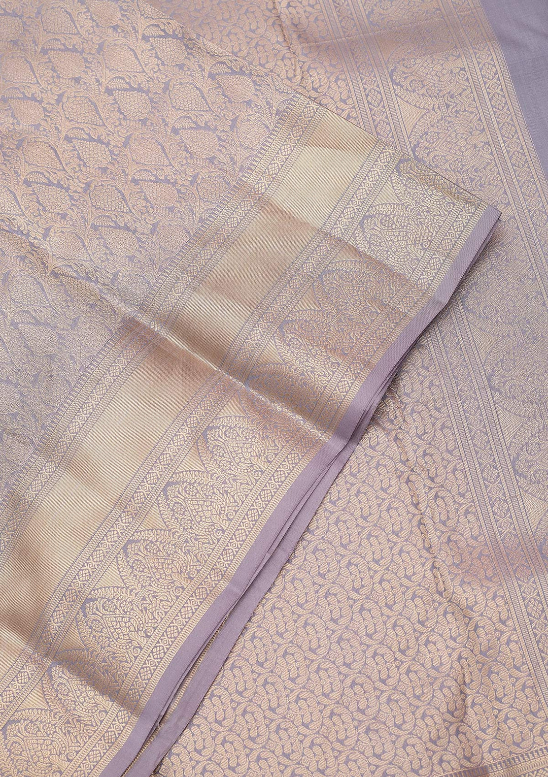 Grey Zariwork (Silver) Silk Silk_Saree