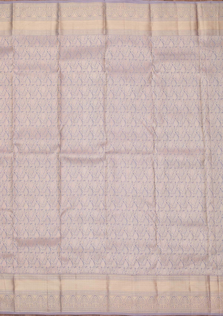 Grey Zariwork (Silver) Silk Silk_Saree
