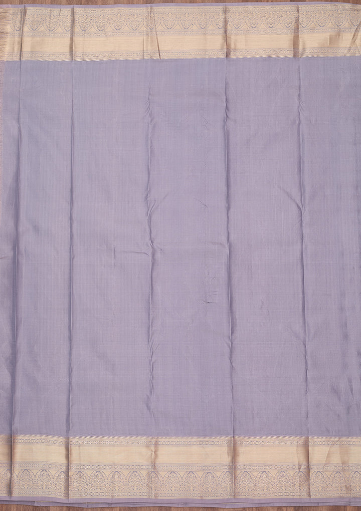 Grey Zariwork (Silver) Silk Silk_Saree