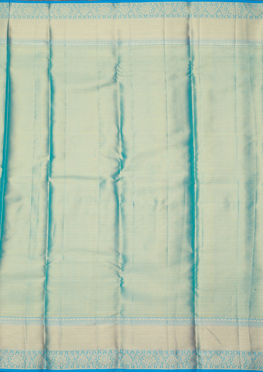Blue Silk Jaal Gold Zariwork Saree With Matching Blouse Piece