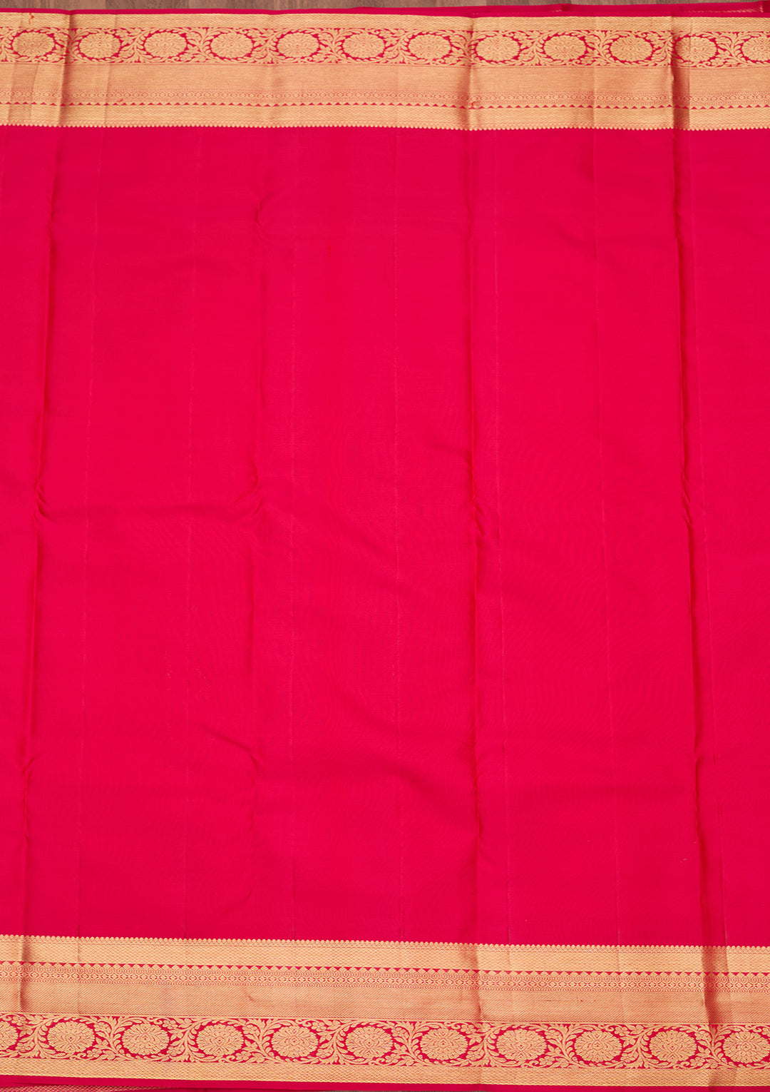 Rani Pink Silk Jaal Gold Zariwork Saree With Matching Blouse Piece