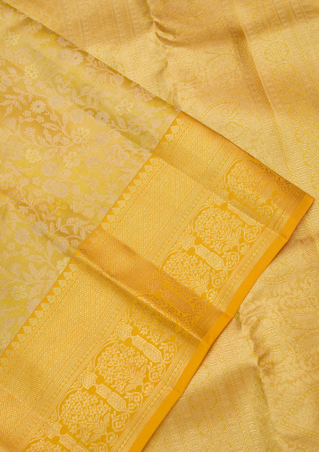 Gold Silk Jaal Gold Zariwork Saree With Matching Blouse Piece