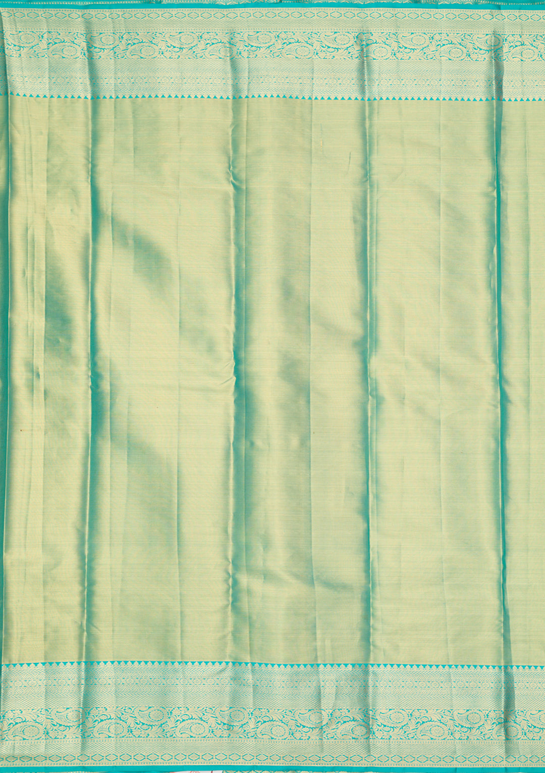 Sea Green Silk Jaal Gold Zariwork Saree With Matching Blouse Piece